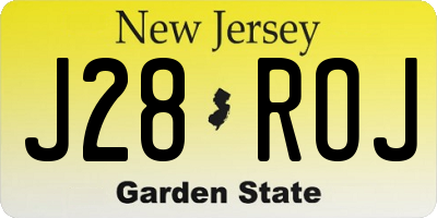 NJ license plate J28ROJ