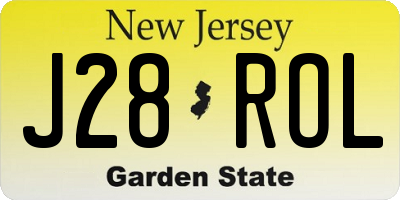 NJ license plate J28ROL