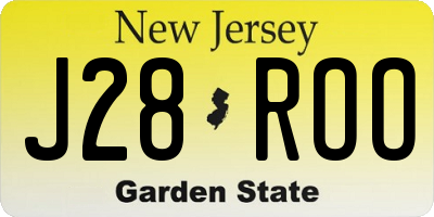NJ license plate J28ROO