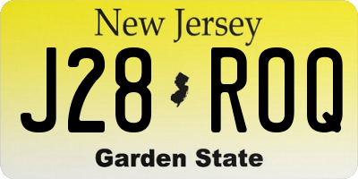 NJ license plate J28ROQ