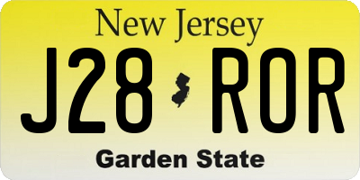 NJ license plate J28ROR