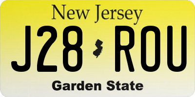 NJ license plate J28ROU