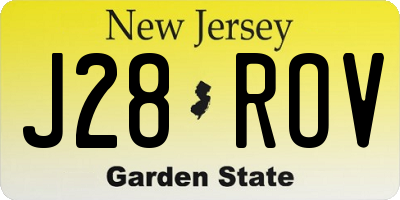 NJ license plate J28ROV