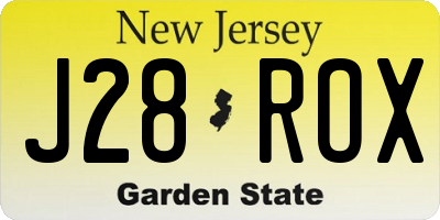 NJ license plate J28ROX