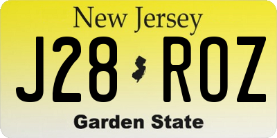 NJ license plate J28ROZ