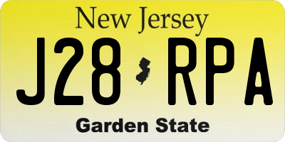 NJ license plate J28RPA