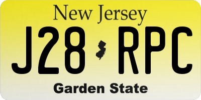 NJ license plate J28RPC
