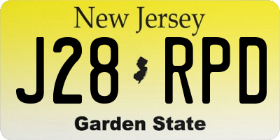 NJ license plate J28RPD