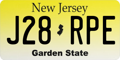 NJ license plate J28RPE