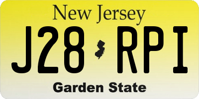 NJ license plate J28RPI