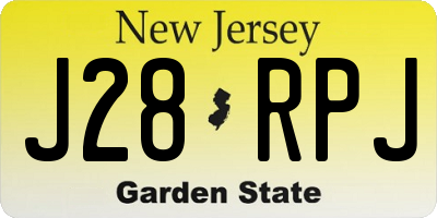 NJ license plate J28RPJ