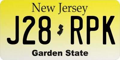 NJ license plate J28RPK
