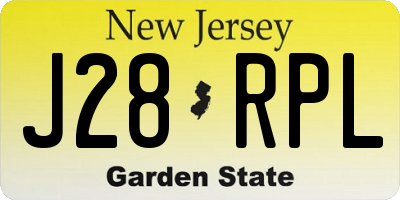 NJ license plate J28RPL