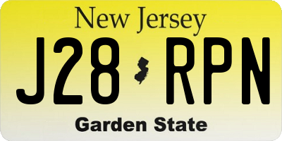 NJ license plate J28RPN