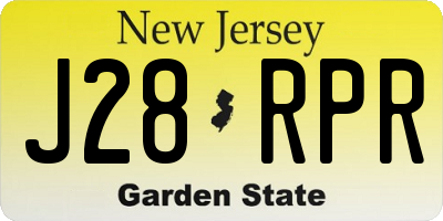 NJ license plate J28RPR