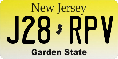 NJ license plate J28RPV