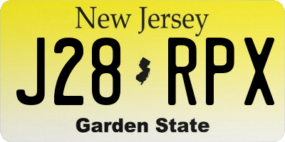 NJ license plate J28RPX