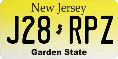 NJ license plate J28RPZ