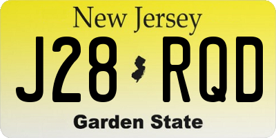 NJ license plate J28RQD