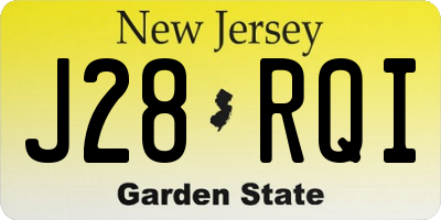 NJ license plate J28RQI