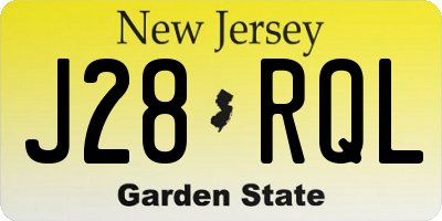 NJ license plate J28RQL