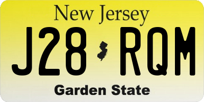 NJ license plate J28RQM