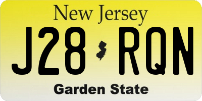 NJ license plate J28RQN