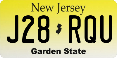 NJ license plate J28RQU