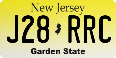 NJ license plate J28RRC
