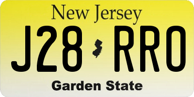 NJ license plate J28RRO