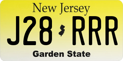 NJ license plate J28RRR
