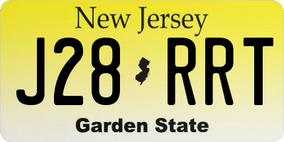 NJ license plate J28RRT