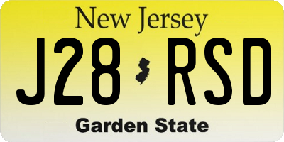 NJ license plate J28RSD