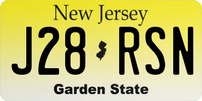 NJ license plate J28RSN