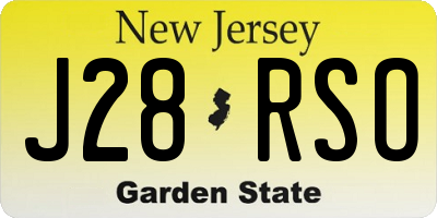 NJ license plate J28RSO