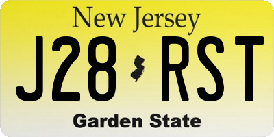NJ license plate J28RST