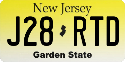 NJ license plate J28RTD
