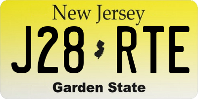 NJ license plate J28RTE
