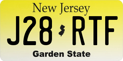 NJ license plate J28RTF