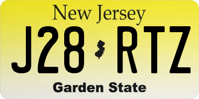 NJ license plate J28RTZ