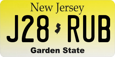 NJ license plate J28RUB