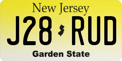 NJ license plate J28RUD