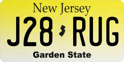 NJ license plate J28RUG