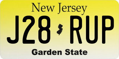 NJ license plate J28RUP