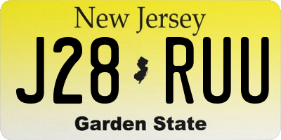 NJ license plate J28RUU