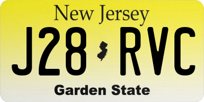 NJ license plate J28RVC