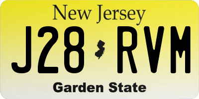 NJ license plate J28RVM