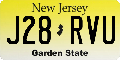 NJ license plate J28RVU