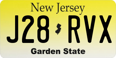 NJ license plate J28RVX
