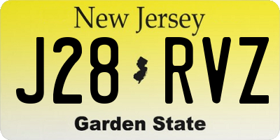 NJ license plate J28RVZ